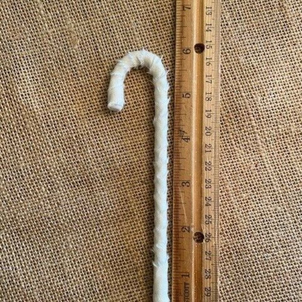 12 Primitive 6" Muslin Offwhite Candy Canes Christmas Farmhouse Ornaments decor - Picture 5 of 6